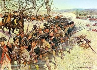 Painting of Battle of Guilford Courthouse March 15 1781.