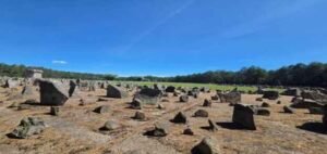 Holocaust memorial stones at the Treblinka Memorial in Poland