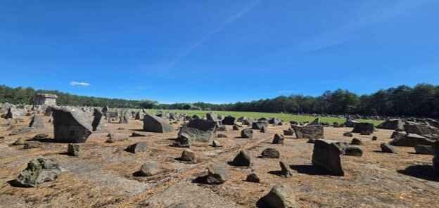 Holocaust memorial stones at the Treblinka Memorial in Poland