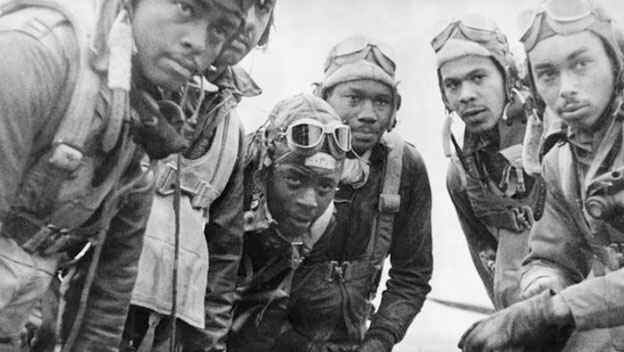 Photo of several Tuskegee Airmen from World War 2.