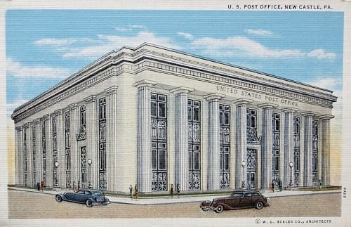 Architectural drawing of the New Castle post office circa 1933. Provided courtesy of Eckles Architecture and Engineering.