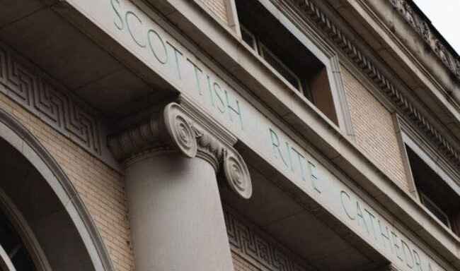 Scottish Rite Cathedral in New Castle Pennsylvania. is in the North Hill Historic District.